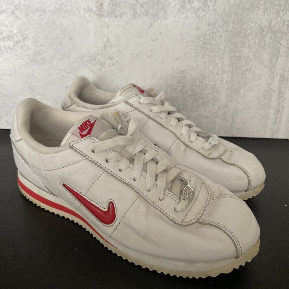 Nike Cortez Jewel Swoosh Red White Shoes Sneakers 938343 100 Mens sz 7.5 RARE